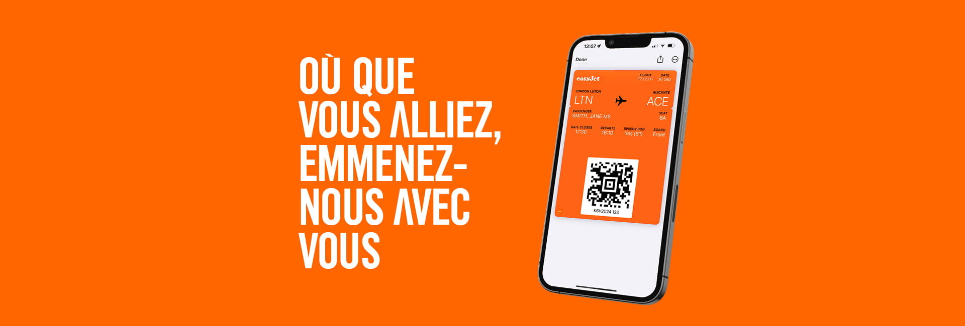 Carte d'embarquement easyJet